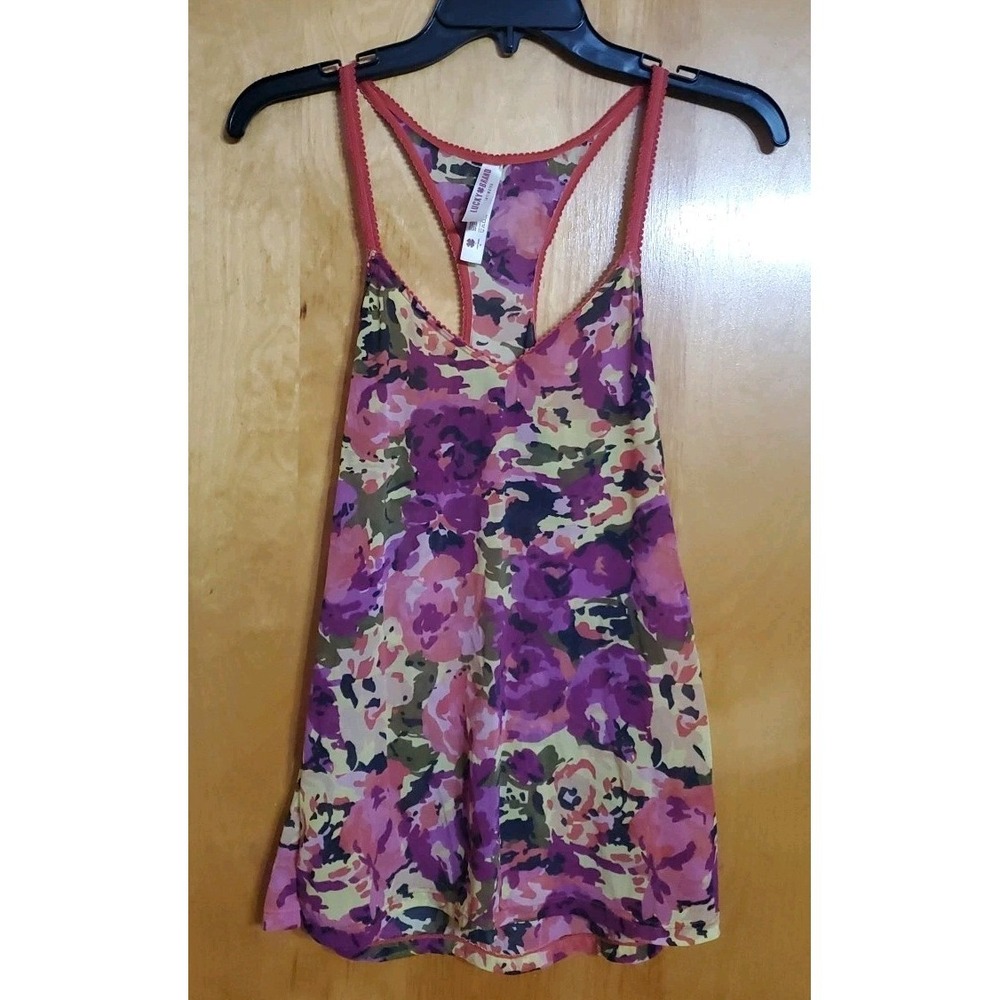 Lucky Brand Lounge Intimates Cami Womens Medium Sheer Floral Nightwear PJ Top